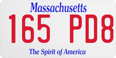 MA license plate 165PD8
