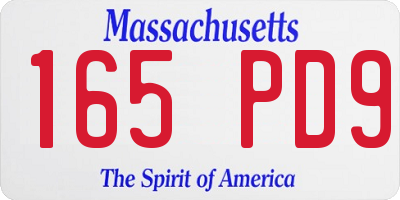 MA license plate 165PD9