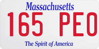 MA license plate 165PE0