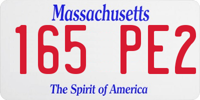 MA license plate 165PE2