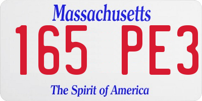 MA license plate 165PE3