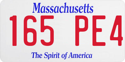 MA license plate 165PE4