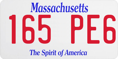 MA license plate 165PE6