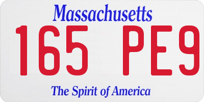 MA license plate 165PE9