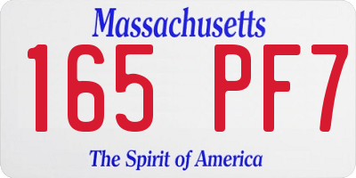 MA license plate 165PF7