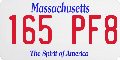 MA license plate 165PF8