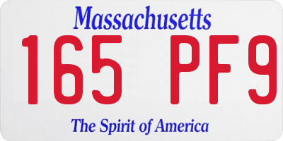 MA license plate 165PF9