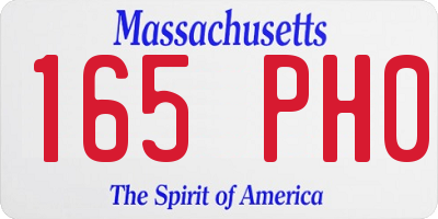 MA license plate 165PH0