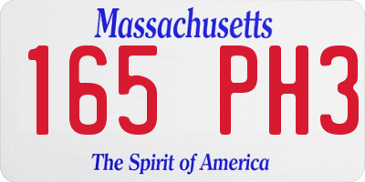 MA license plate 165PH3