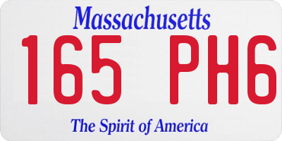 MA license plate 165PH6
