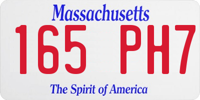 MA license plate 165PH7