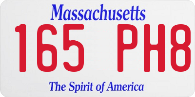 MA license plate 165PH8