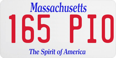 MA license plate 165PI0