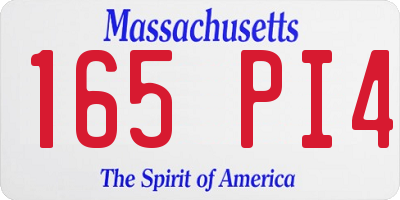 MA license plate 165PI4