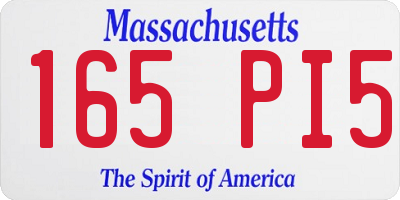 MA license plate 165PI5