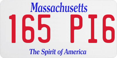 MA license plate 165PI6