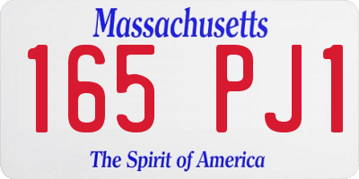 MA license plate 165PJ1