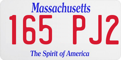 MA license plate 165PJ2