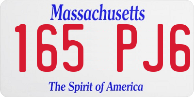 MA license plate 165PJ6