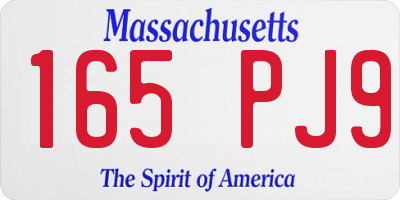 MA license plate 165PJ9