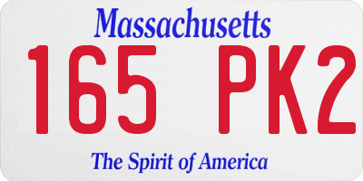 MA license plate 165PK2