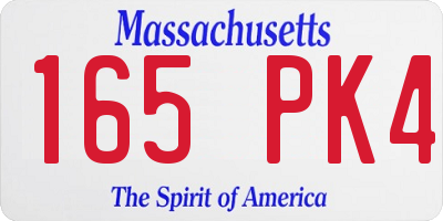 MA license plate 165PK4