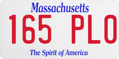 MA license plate 165PL0