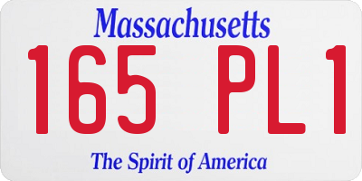 MA license plate 165PL1
