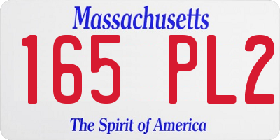 MA license plate 165PL2