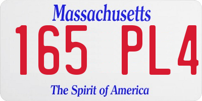 MA license plate 165PL4