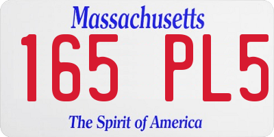 MA license plate 165PL5