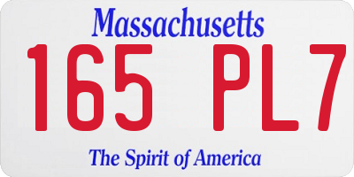 MA license plate 165PL7