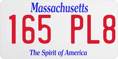 MA license plate 165PL8