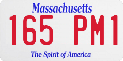 MA license plate 165PM1