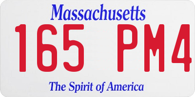 MA license plate 165PM4
