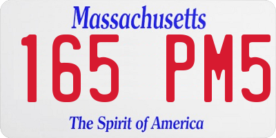 MA license plate 165PM5