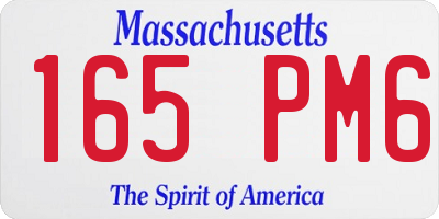 MA license plate 165PM6