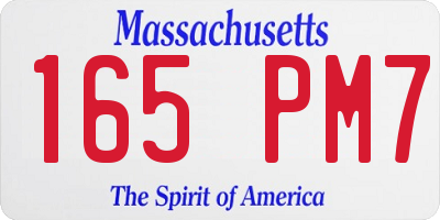 MA license plate 165PM7