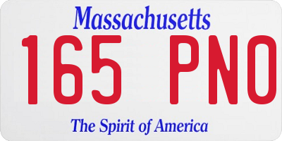 MA license plate 165PN0