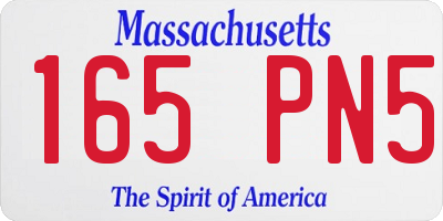 MA license plate 165PN5