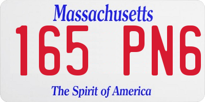 MA license plate 165PN6