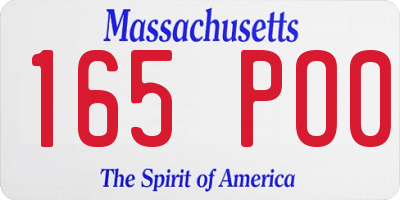 MA license plate 165PO0