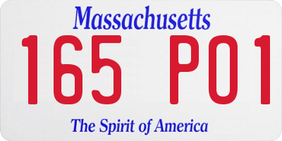 MA license plate 165PO1