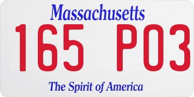 MA license plate 165PO3