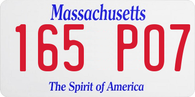 MA license plate 165PO7