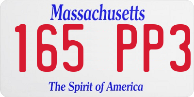 MA license plate 165PP3