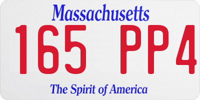 MA license plate 165PP4