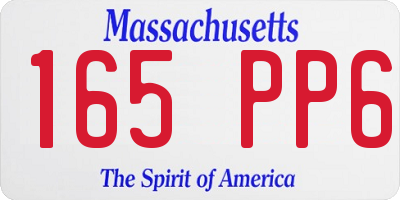 MA license plate 165PP6