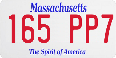 MA license plate 165PP7