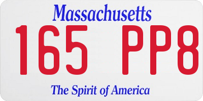 MA license plate 165PP8